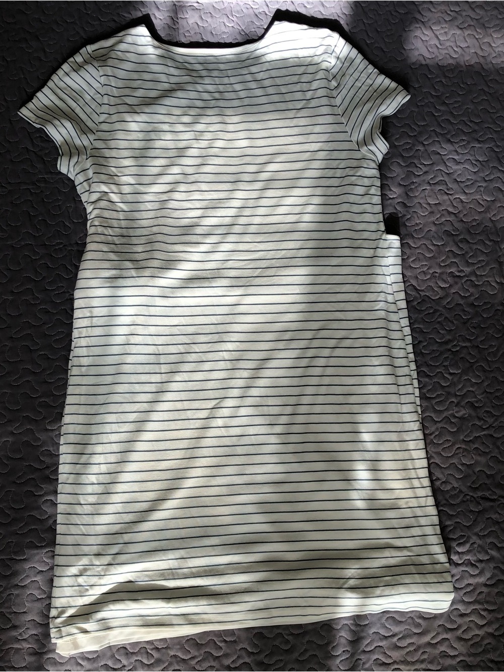 Ann Taylor Ivory and Navy Striped Tie-Waist Mini Dress - Picture 4 of 7